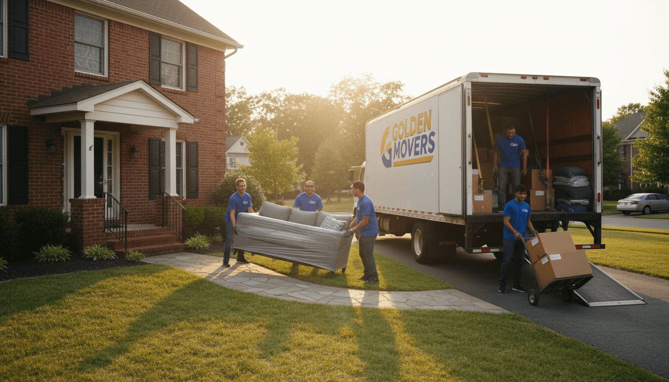 Movers loading furniture into a truck